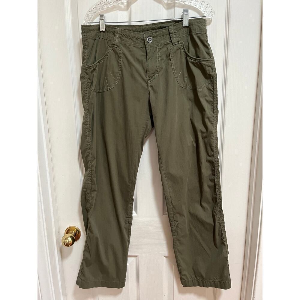 Kuhl Women's Hiking Outdoor Camping Convertible Pants Green Sz 10 Roll up